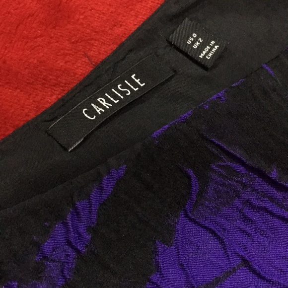 Carlisle Black and Purple Pencil Skirt Size 0 - Picture 4 of 4